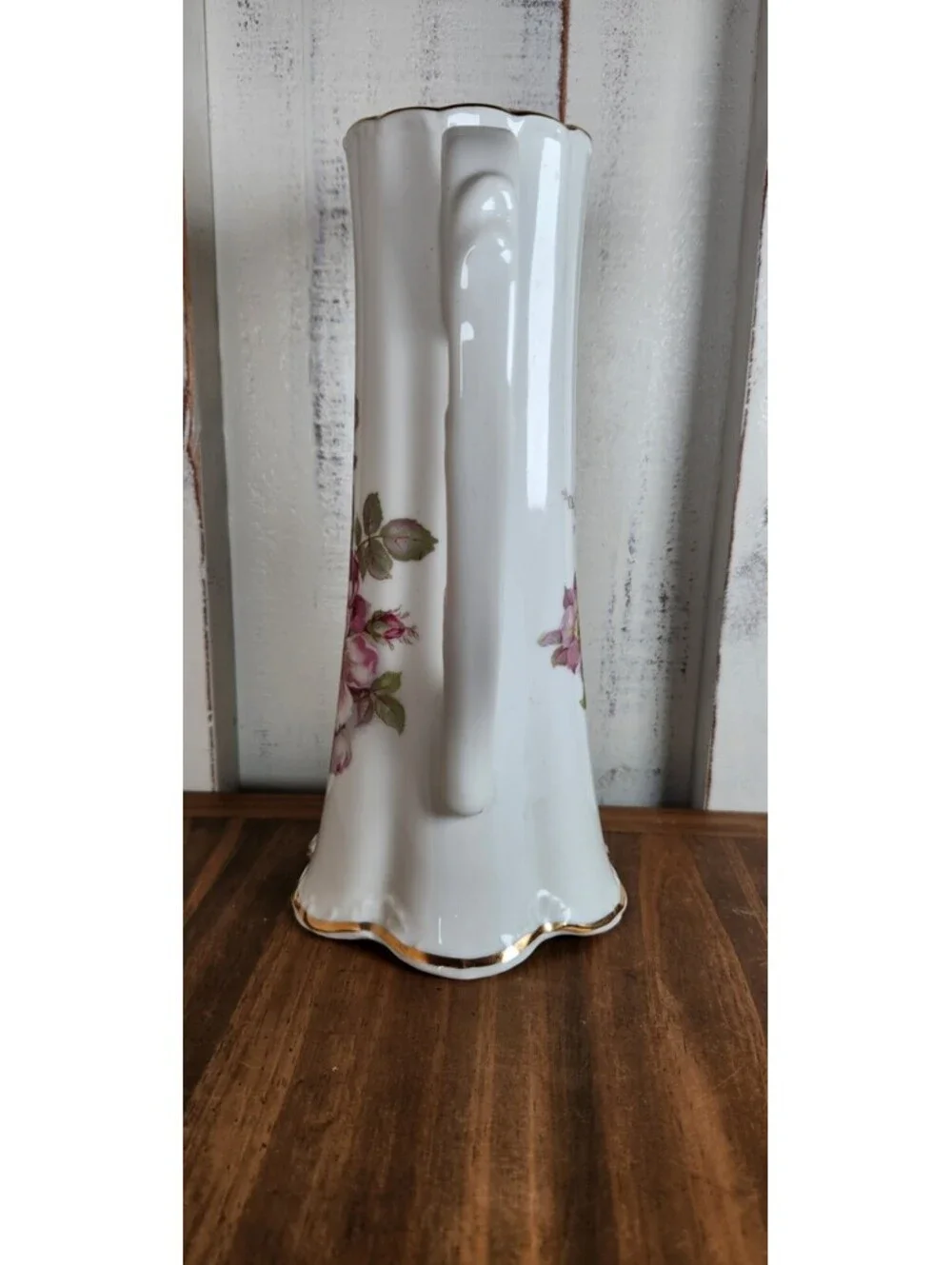 Pristine Gerold Porzellan Wild Rose Porcelain Pitcher Gold Foil Label W Germany